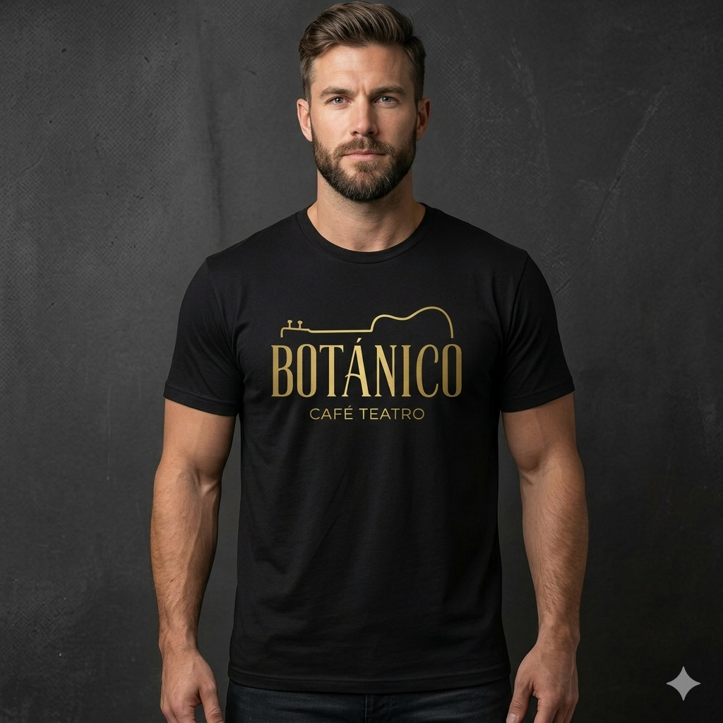 Camiseta Botánico Café Teatro HOMBRE - NEGRA